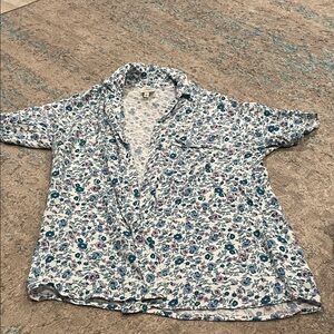 Self Esteem Blue Floral Button Down Shirt